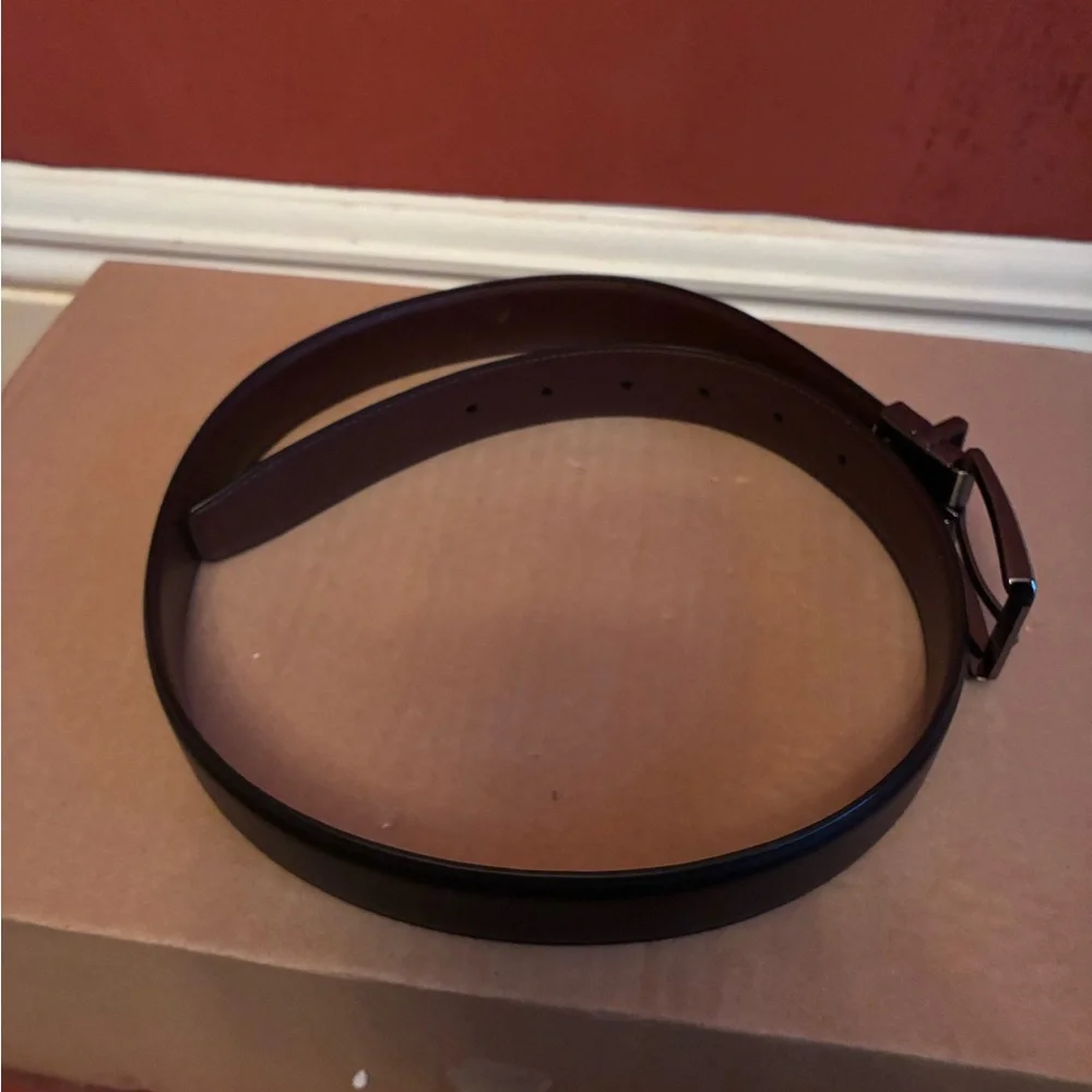 Boys Brown and Black Reversible 100% Leather Belt, Size 30/32